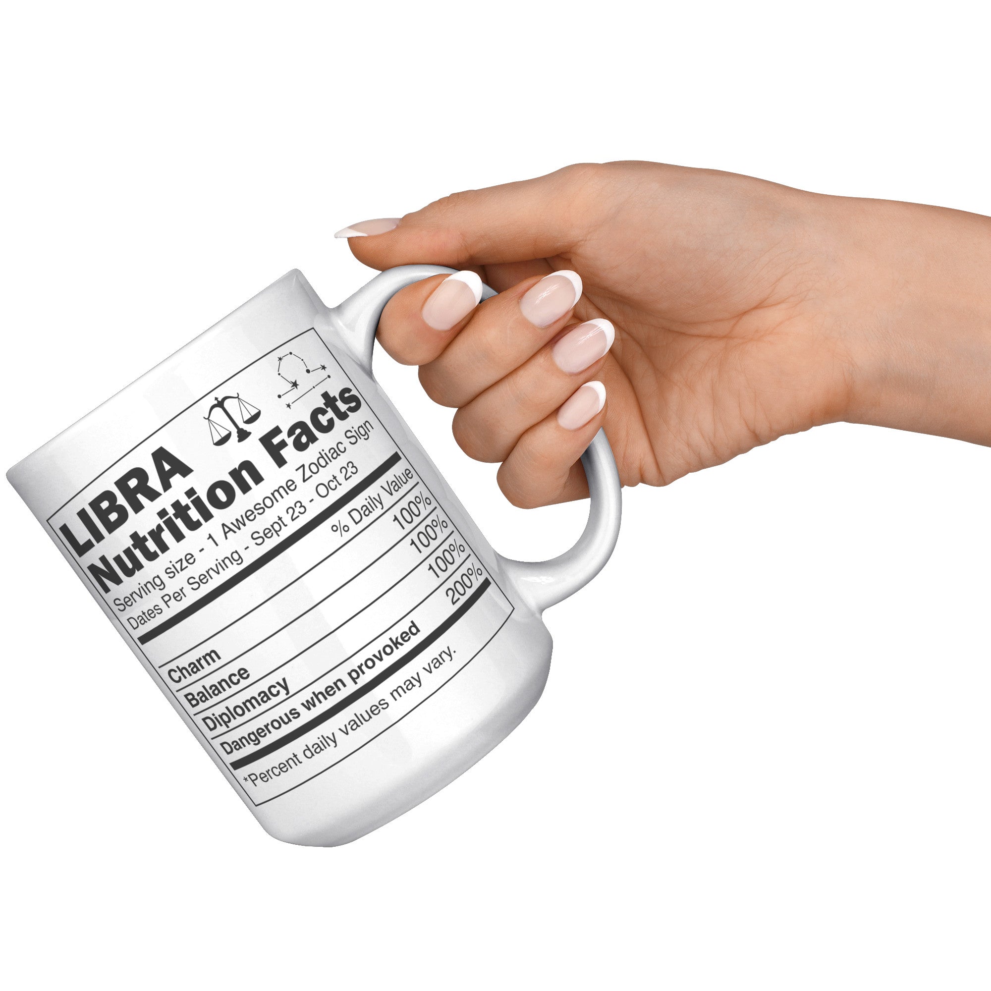 15oz White Mug - Libra Nutrition Facts