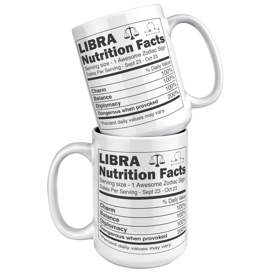 15oz White Mug - Libra Nutrition Facts