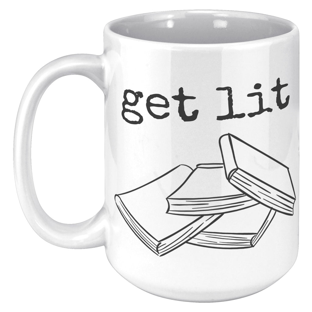 15oz White Mug - Literature Books Get Lit