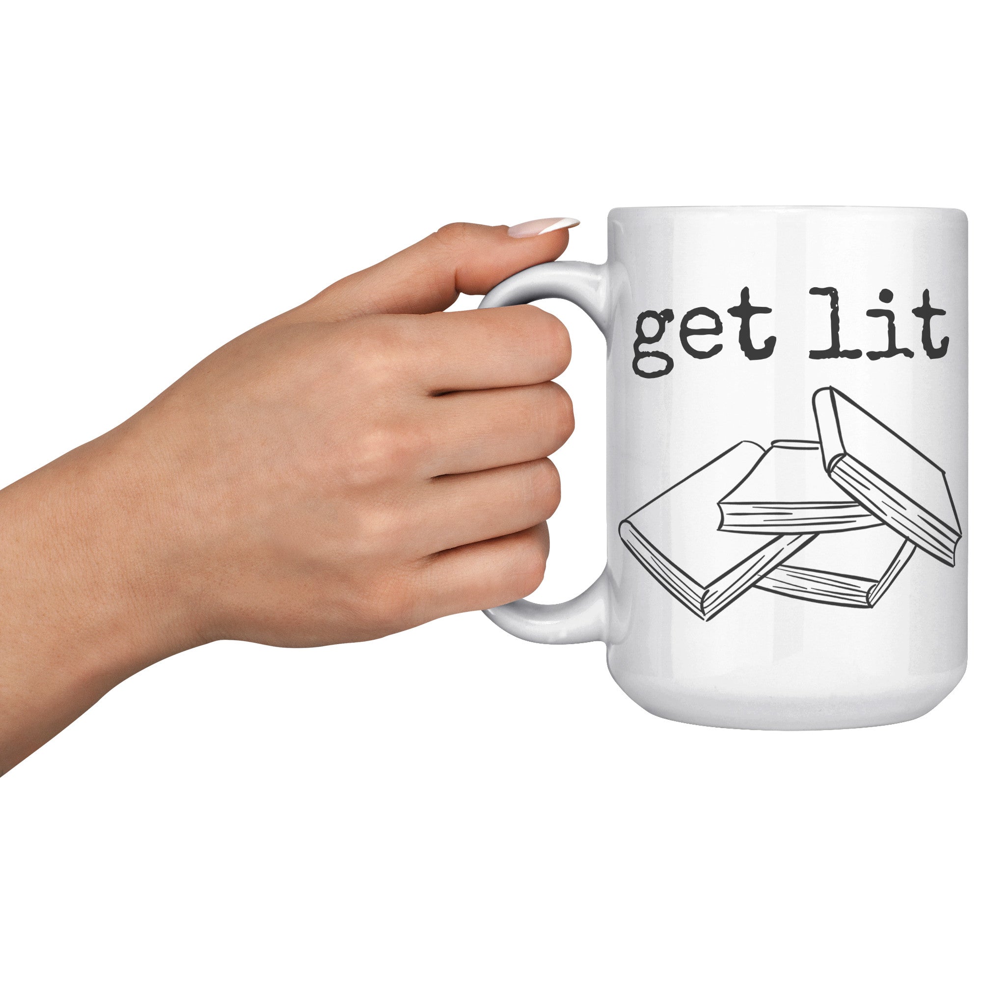 15oz White Mug - Literature Books Get Lit
