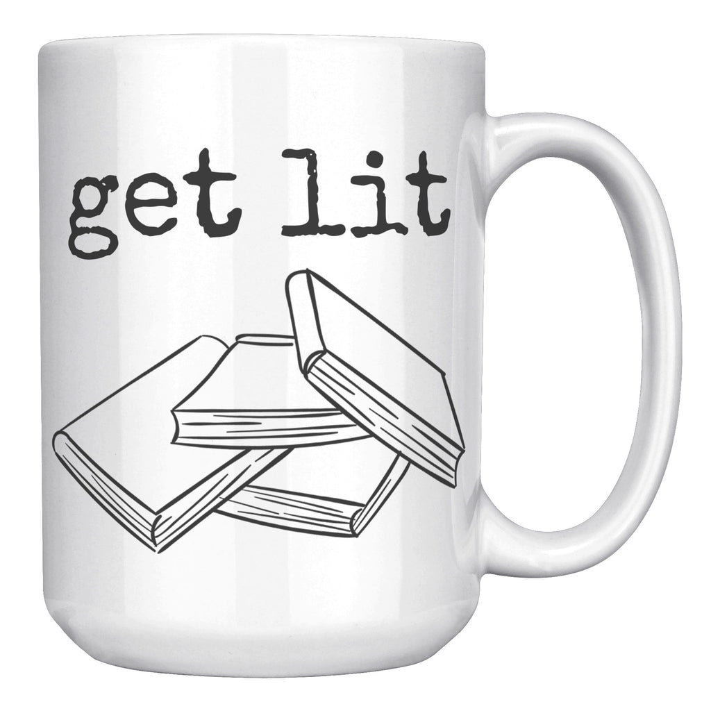15oz White Mug - Literature Books Get Lit