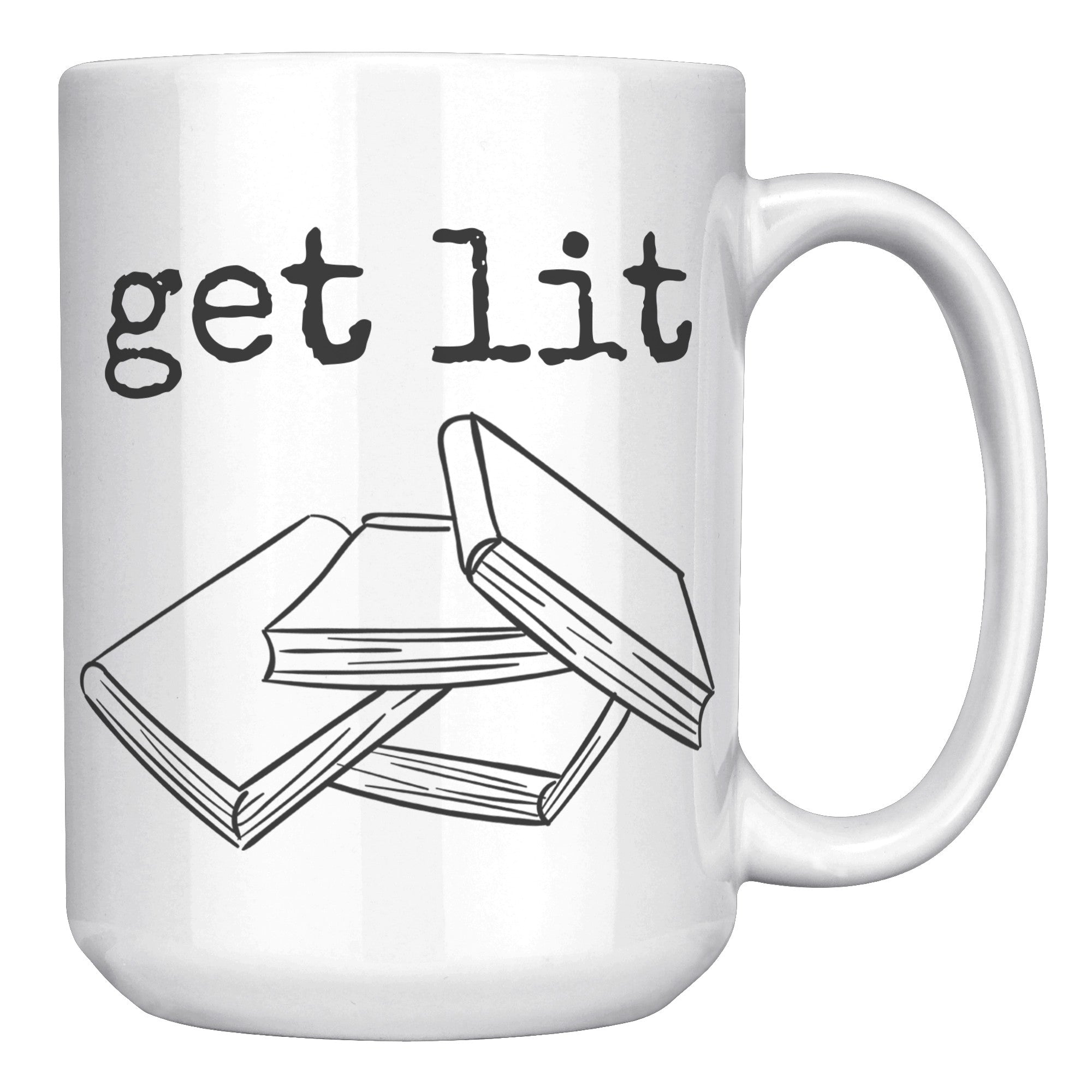 15oz White Mug - Literature Books Get Lit