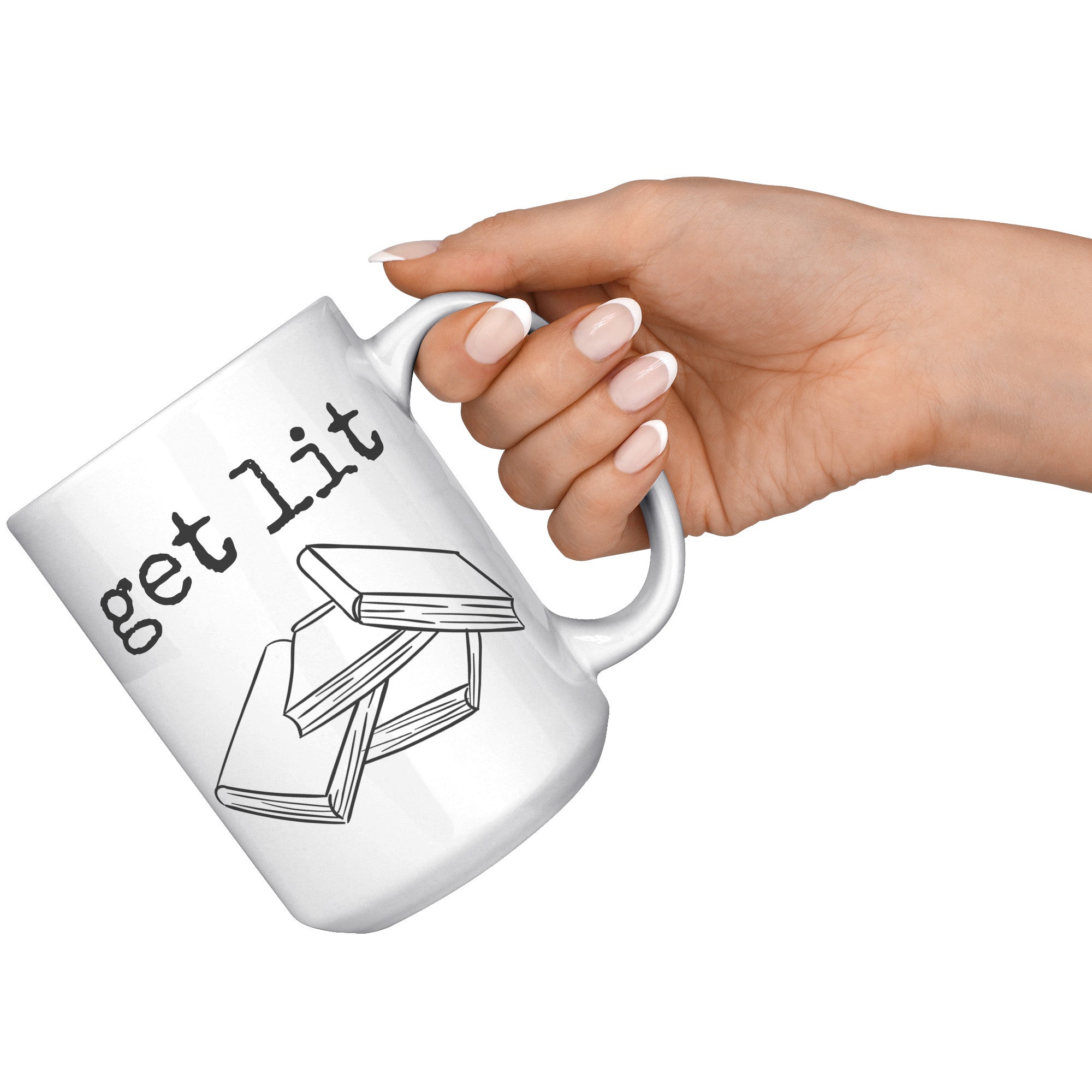 15oz White Mug - Literature Books Get Lit