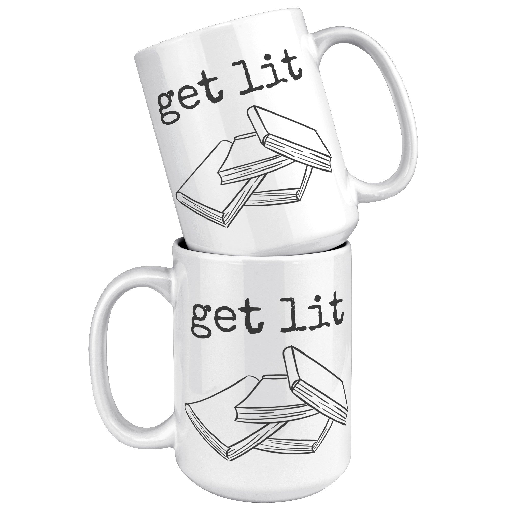 15oz White Mug - Literature Books Get Lit