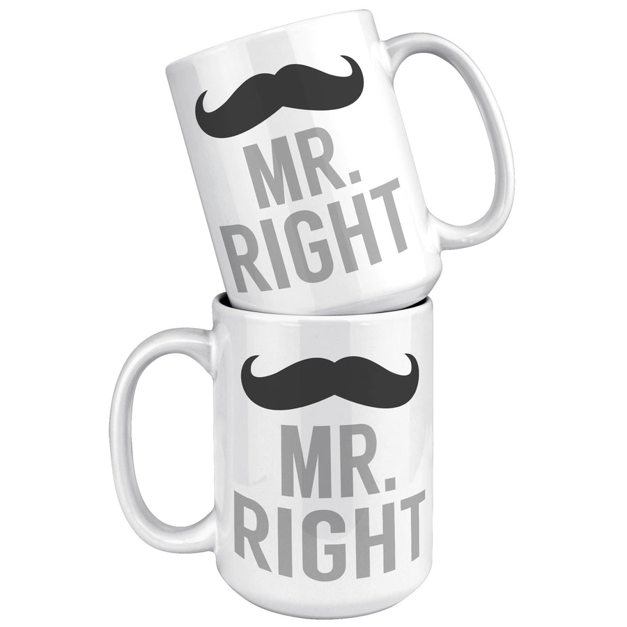 15oz White Mug - Matching Mugs Mr. Always Right
