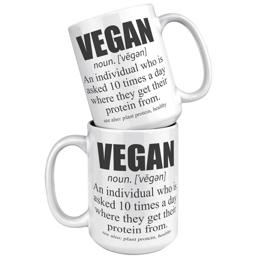 15oz White Mug - Vegan Definition