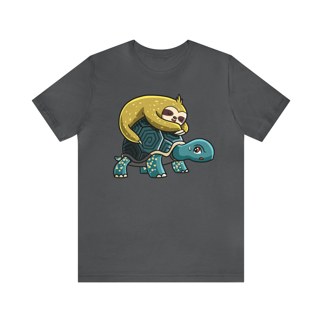 Sloth Riding Turtle TShirtSon UK