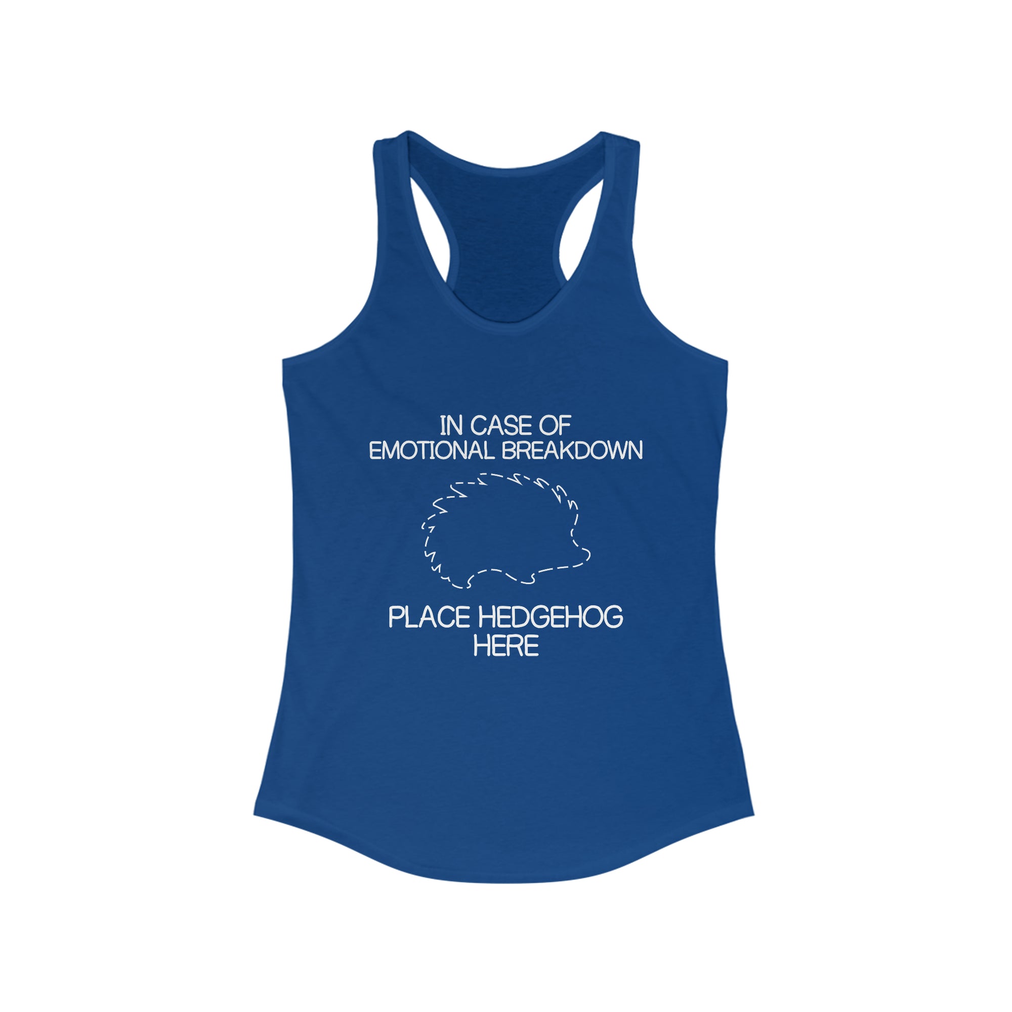 Hedgehog Emotional Breakdown Racerback Tank