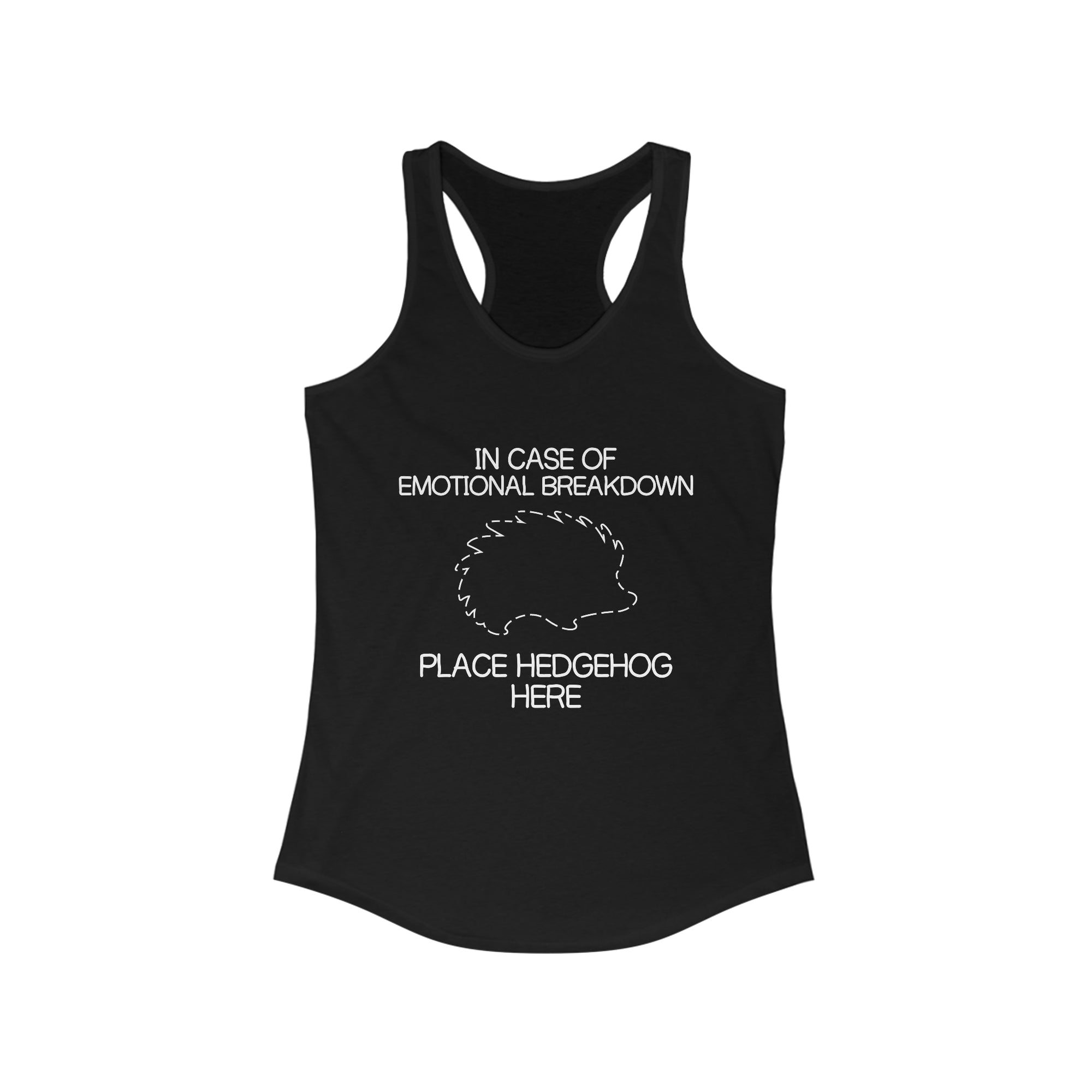 Hedgehog Emotional Breakdown Racerback Tank