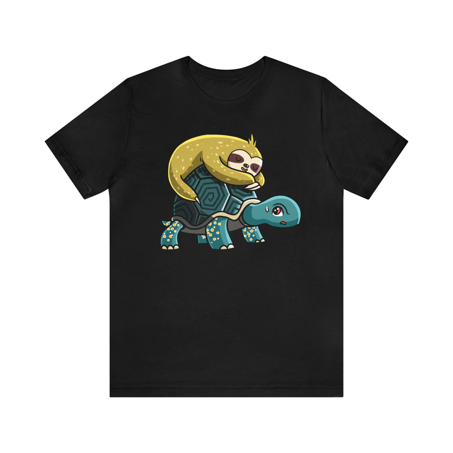 Sloth Riding Turtle TShirtSon UK
