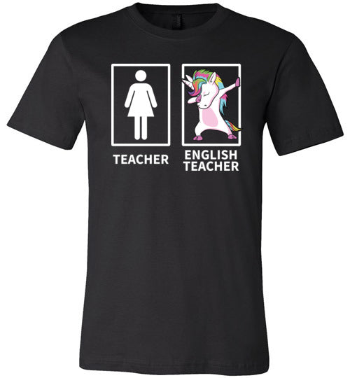 Dabbing Unicorn English Teacher Canvas