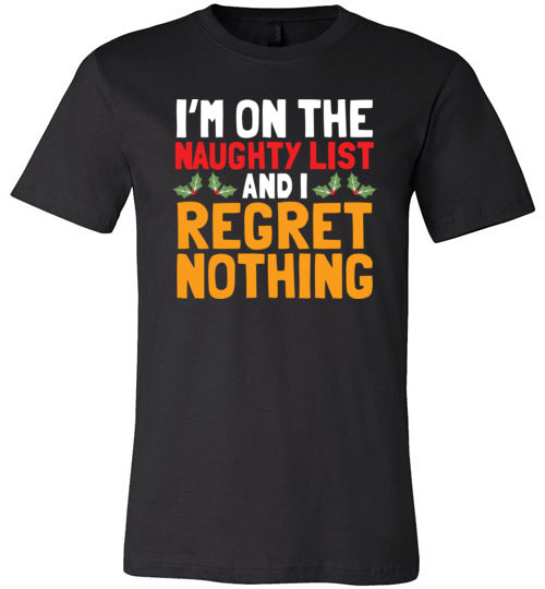 Naughty List Regret Nothing Canvas