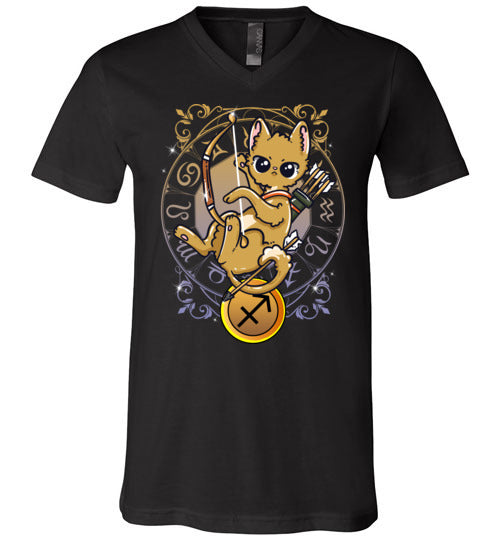 Cat Zodiac Sagittarius V-Neck
