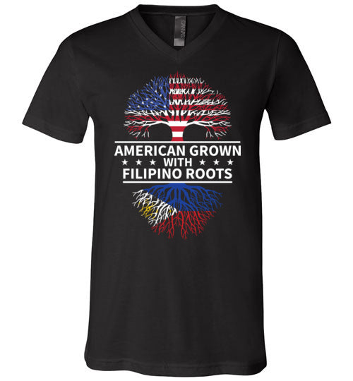 American Grown With Filipino Roots V-Neck