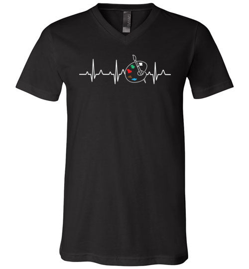 Art Paint Heartbeat V-Neck