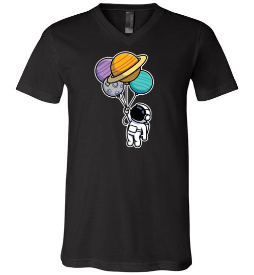 Astronaut Floating Balloons V-Neck