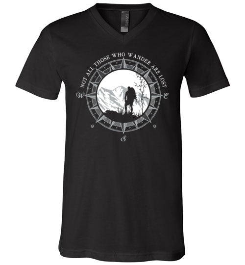 Hiking Not All Those Who Wander Are Lost V-Neck