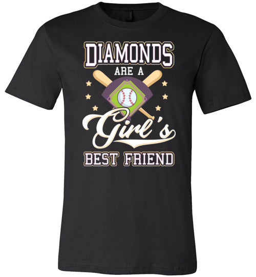 Diamonds Are A Girls Best Friend Baseball Canvas