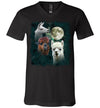 3 Llama Moon V-Neck