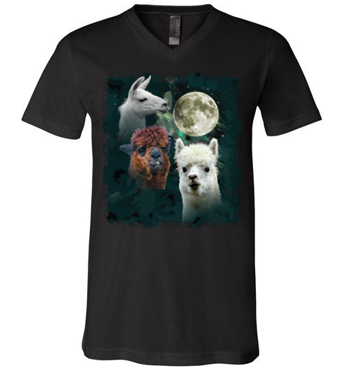 3 Llama Moon V-Neck