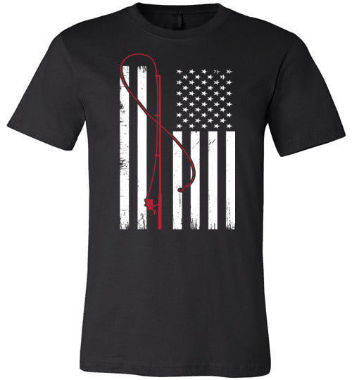 Fishing American Flag Canvas