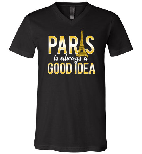 Paris Good Idea Vacation V-Neck