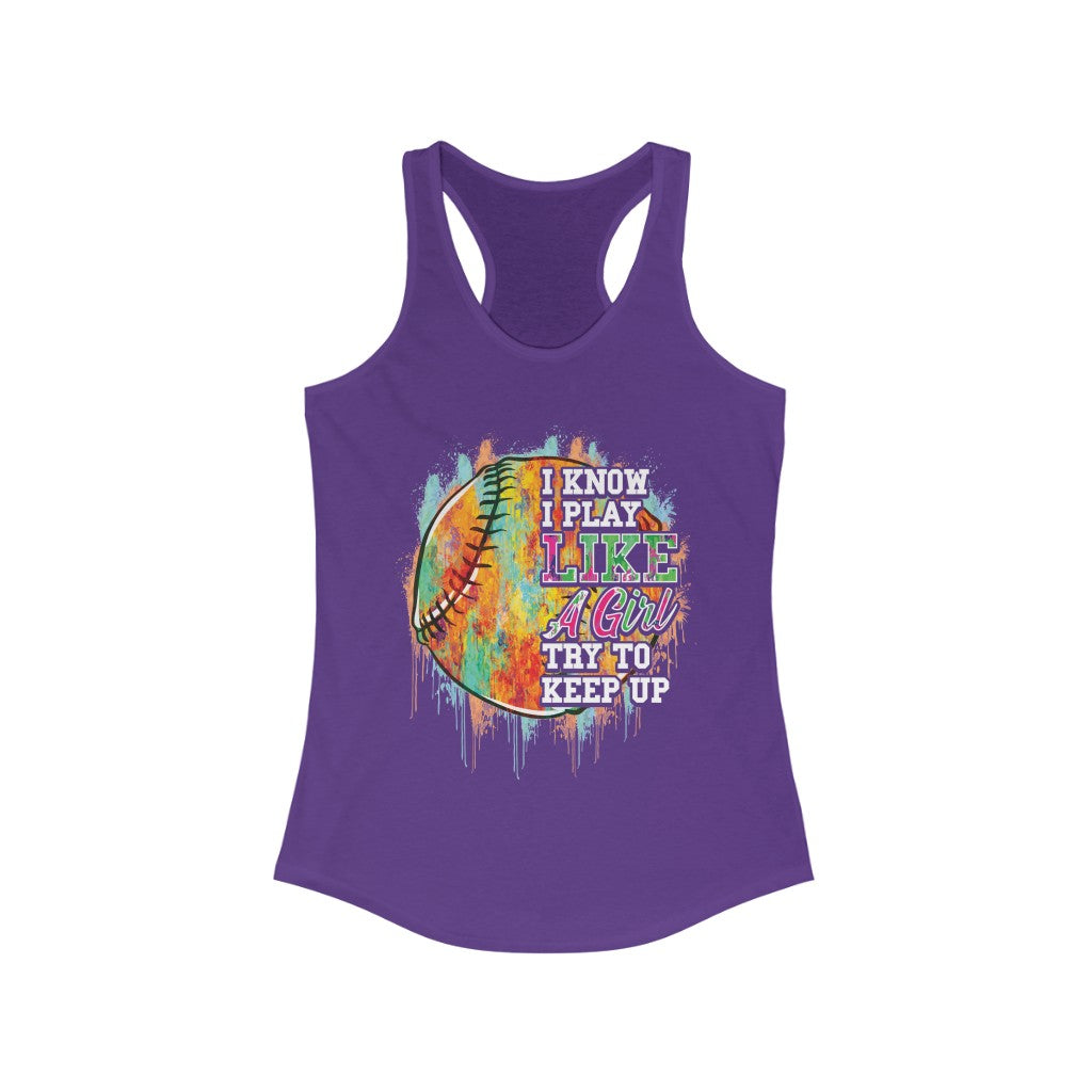 Women's Ideal Racerback Tank - Softball Girl