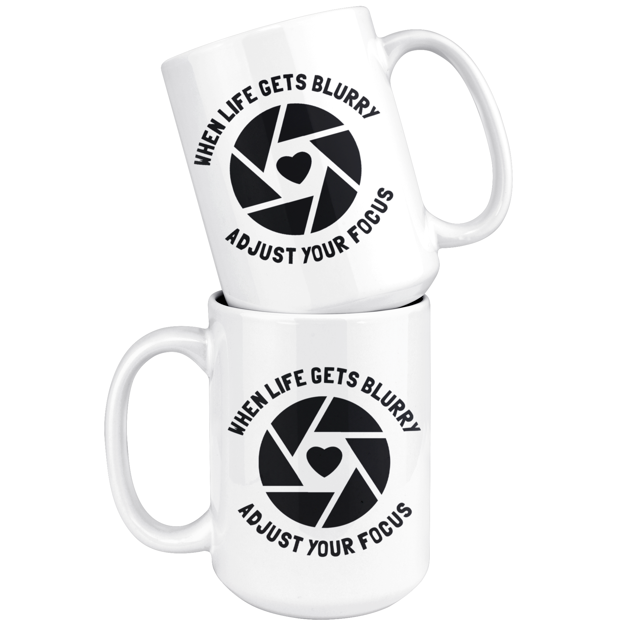 White Mugs - Life Gets Blurry Adjust Focus