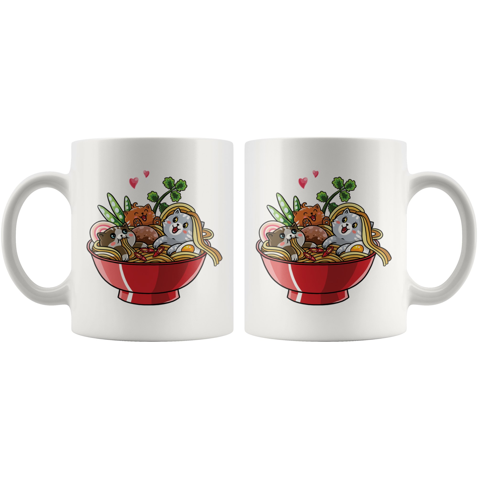 White 11oz Mug - Ramen Cat Noodles