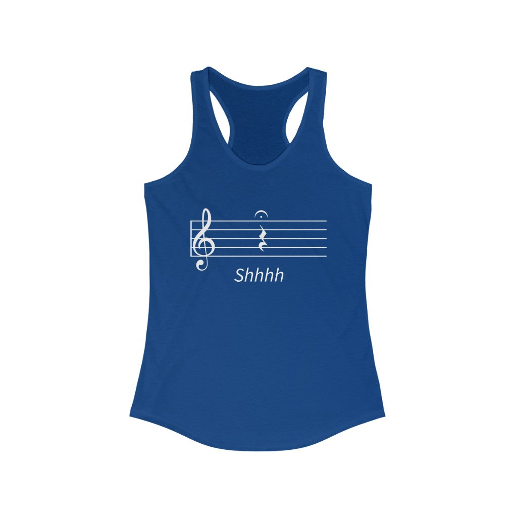 Women's Quarter Rest Shhh Music Racerback Tank