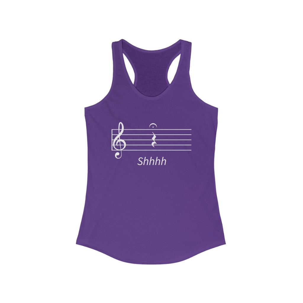 Women's Quarter Rest Shhh Music Racerback Tank