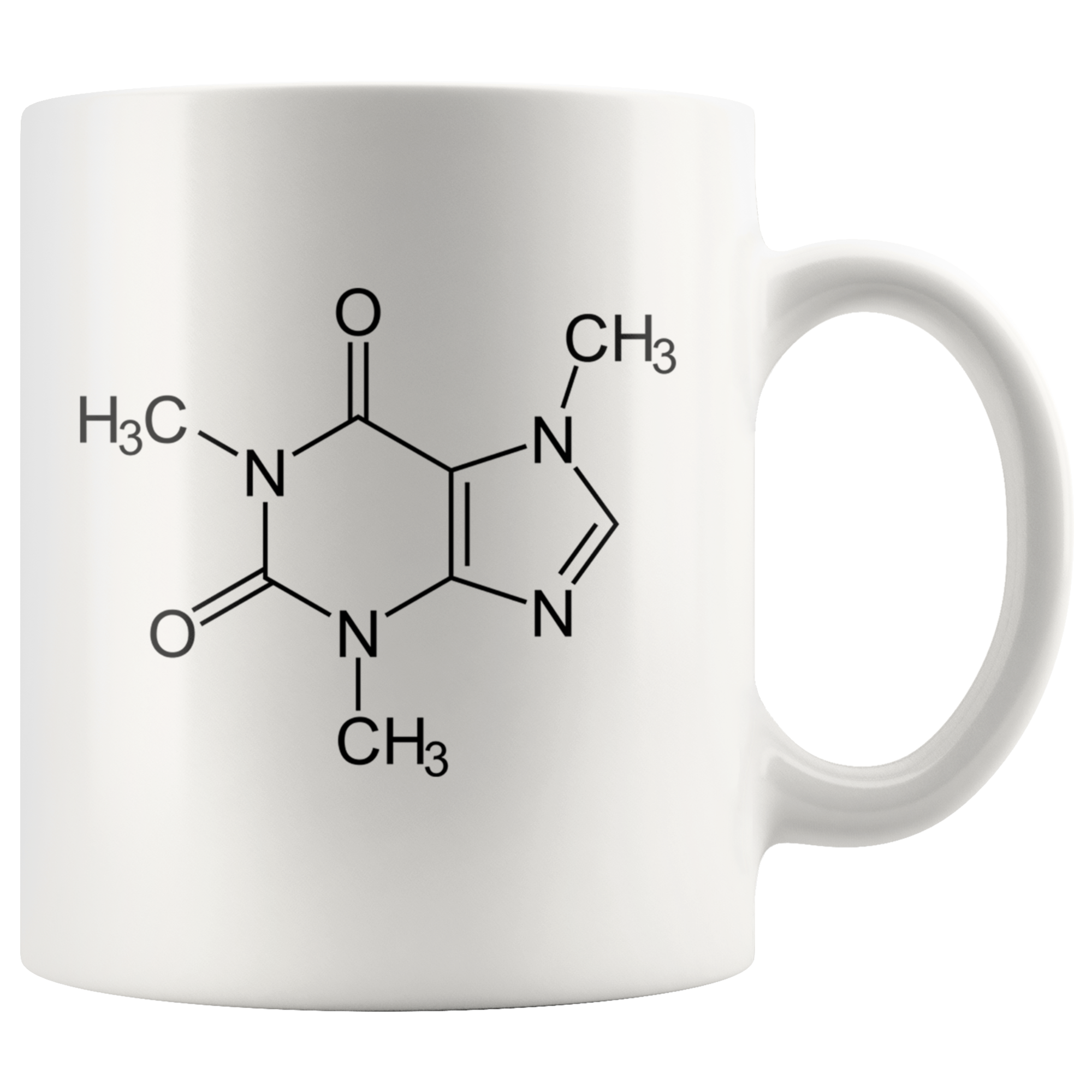 White 11oz Mug - Caffeine Molecule
