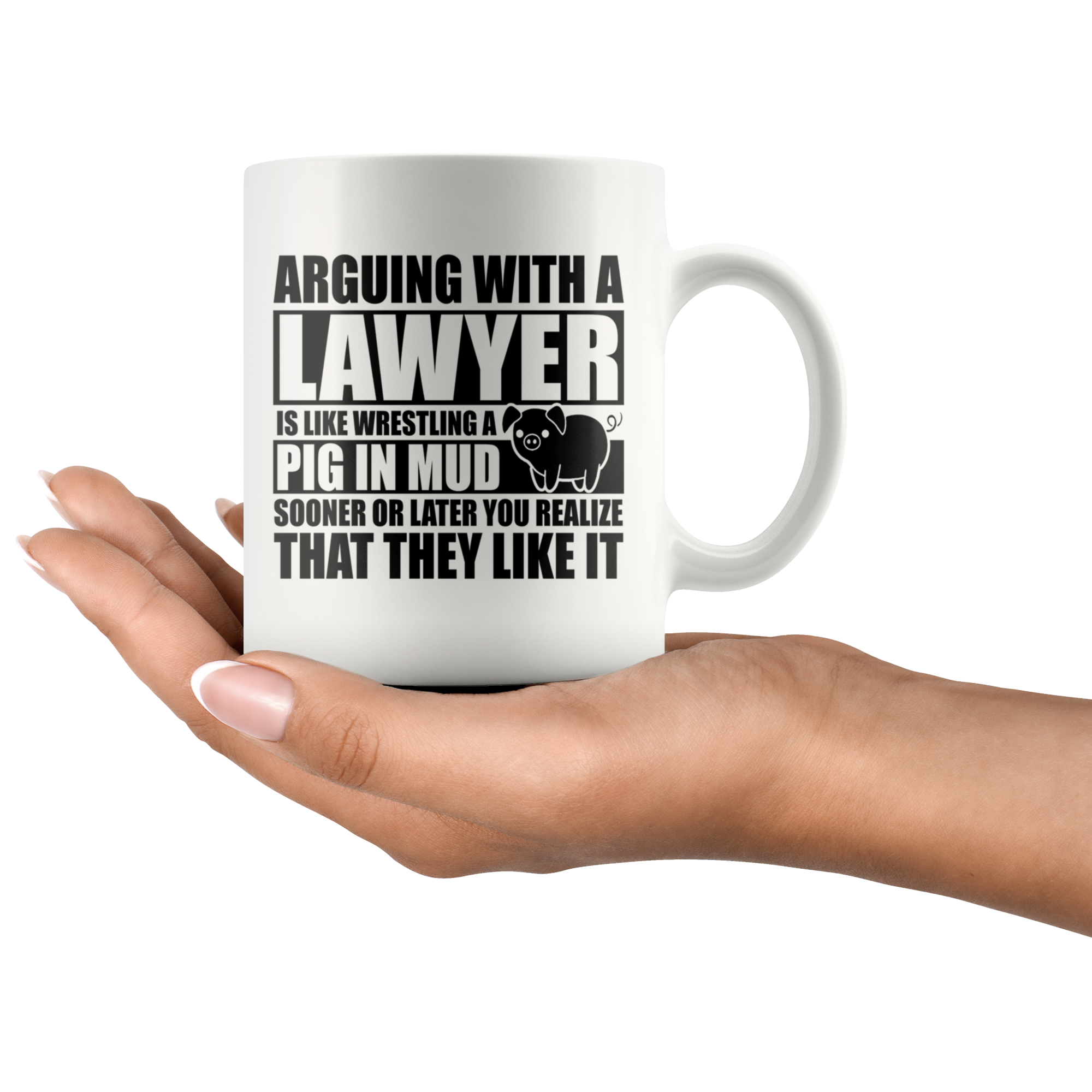 White Mugs - Lawyer Pig In Mud