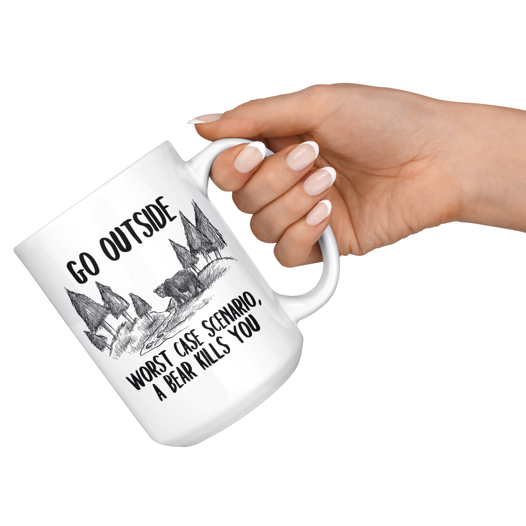 White 15oz Mug - Outside Bear