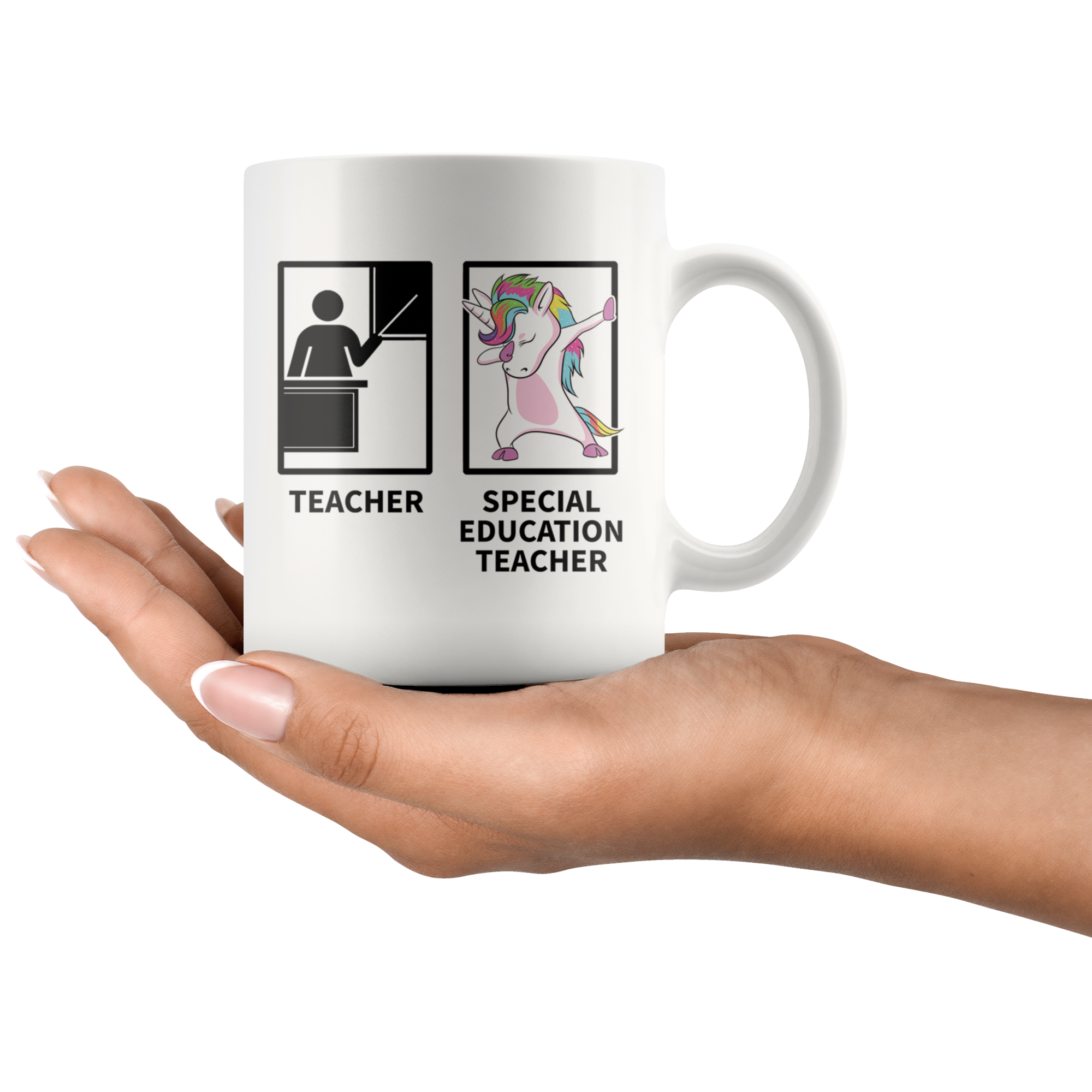 White 11oz Mug - Special Education Teacher Dabbing Unicorn