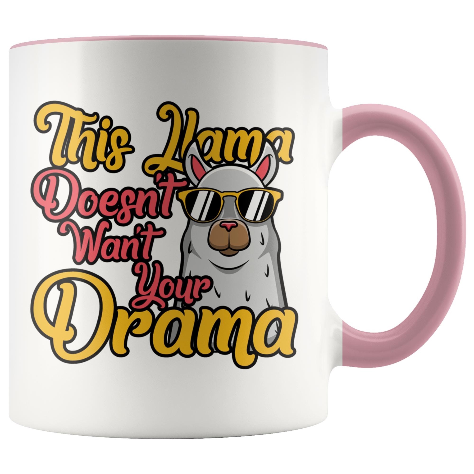 Accent Mug - This Llama Doesn't Want Your Drama