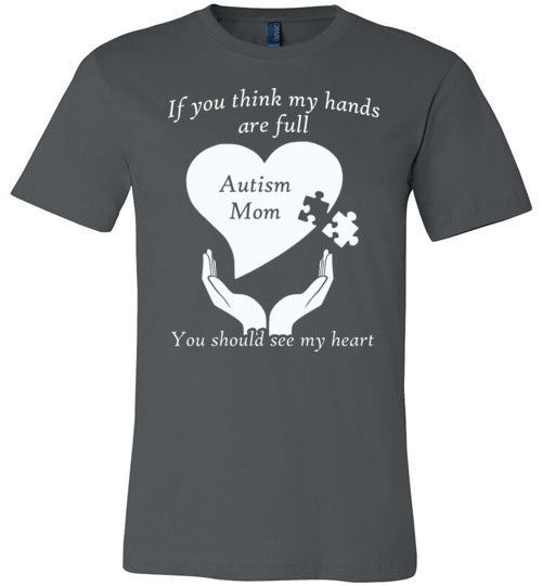 Autism Mom Heart One Color Canvas