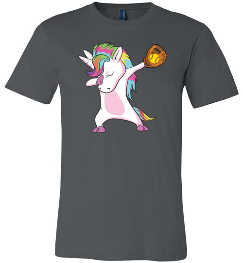 Softball Dabbing Unicorn Canvas