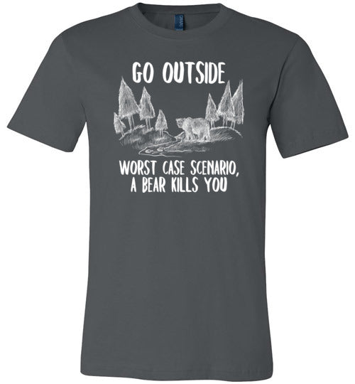 Go Outside Bear Canvas