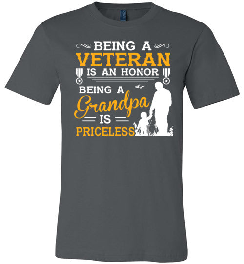 Veteran Grandpa Priceless Canvas