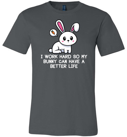 Bunny Work Hard Life Canvas