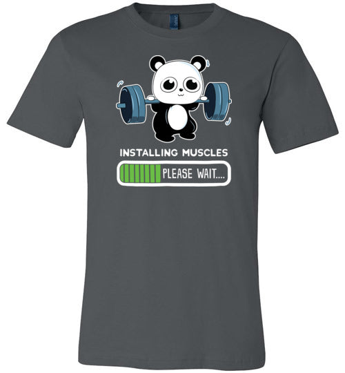Cute Panda Installing Muscles Gym Canvas