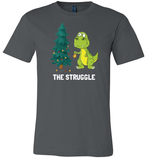 Dinosaur T-Rex Christmas Struggle Canvas