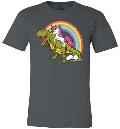 Unicorn Riding T-Rex Canvas