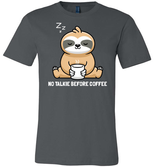 Sloth No Talkie Before Coffee Canvas