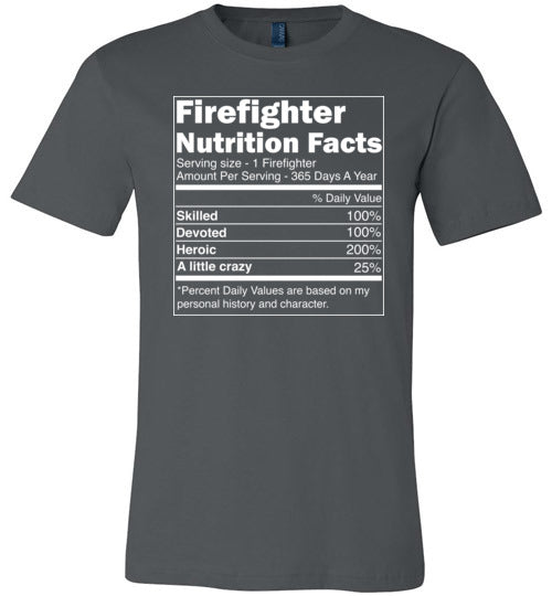Firefighter Nutrition Facts Canvas