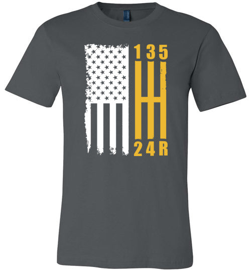 Muscle Car Flag Gear Shift Canvas