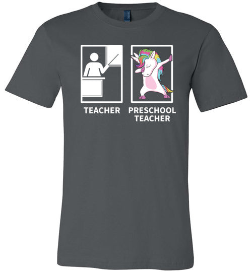 Dabbing Unicorn Preschool Teacher Canvas