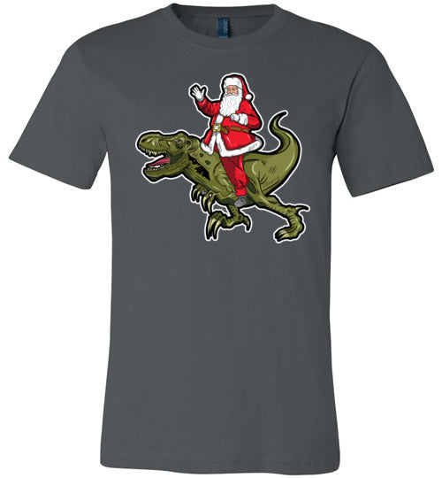 Santa Riding T-Rex Canvas