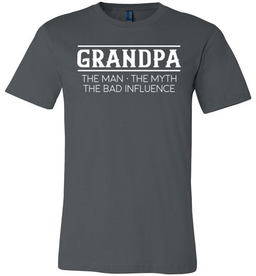 Grandpa Man Myth Bad Influence Canvas